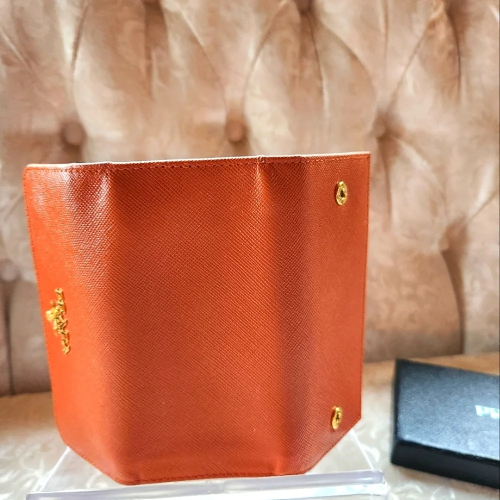 Prada Orange Saffiano Leather‎ Key-holder
